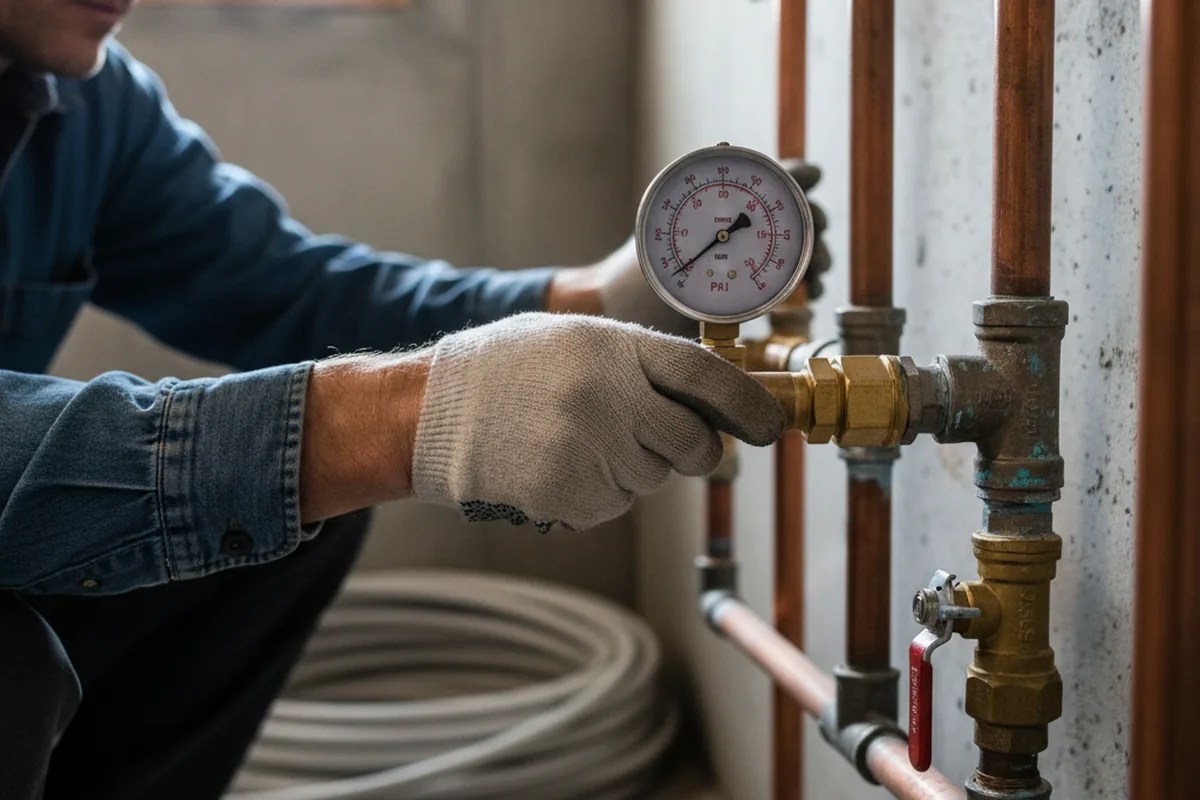 Pressure testing a repaired line during Water Line Repair in Larue